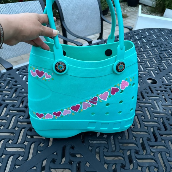 Optari Waterproof Beach Pool Sol Tote Bag Handles Blue Soft Rubber - Picture 4 of 9